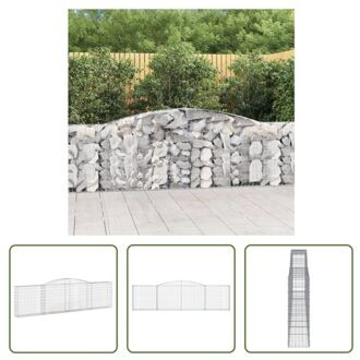 vidaXL Schanskorf VGS - Tuinbarrière - 400 x 30 x 100/120 cm - Gegalvaniseerd ijzer Zilverkleurig