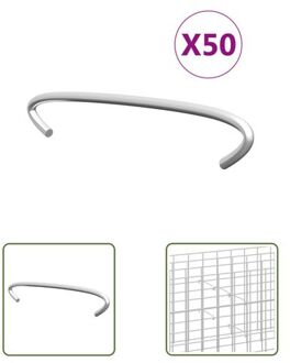 vidaXL Schanskorfafstandhouders - 10 cm Lengte - Gegalvaniseerd - 50 stuks Zilverkleurig