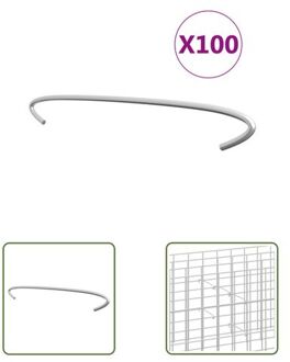 vidaXL Schanskorfafstandhouders - 50 cm lengte - 3.5 mm diameter - 100 stuks Zilverkleurig