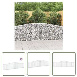 vidaXL Schanskorven - Tuinbarrières - 400 x 30 x 80/100 cm - Stabiele constructie Zilverkleurig