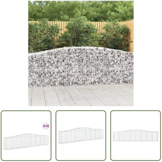 vidaXL Schanskorven - Tuinbarrières - 400x50x80/100 cm - Gegalvaniseerd ijzer Zilverkleurig