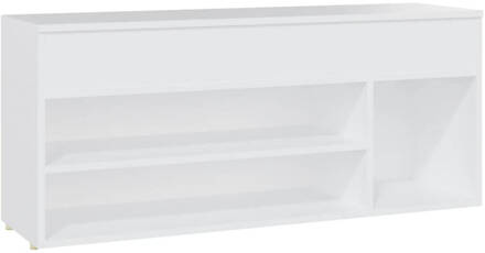 vidaXL Schoenenbank 105x30x45 cm spaanplaat wit