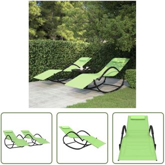 vidaXL Schommelend Ligbed - Tuinmeubelen - 158 x 60 x 77 cm - Groen