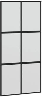 vidaXL Schuifdeur 102,5x205 cm gehard glas en aluminium zwart