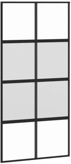 vidaXL Schuifdeur 102,5x205 cm gehard glas en aluminium zwart