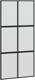 vidaXL Schuifdeur 102,5x205 cm gehard glas en aluminium zwart