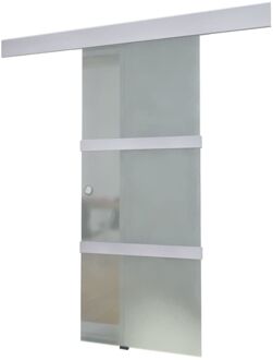 vidaXL Schuifdeur 178 cm glas en aluminium zilverkleurig