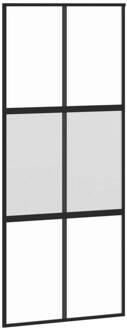 vidaXL Schuifdeur 90x205 cm gehard glas en aluminium zwart