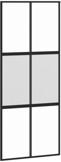 vidaXL Schuifdeur 90x205 cm gehard glas en aluminium zwart