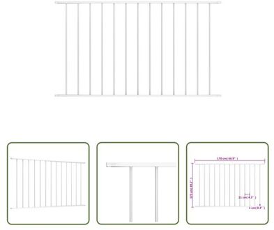 vidaXL Schuttingpaneel - - 170 x 125 cm - Weerbestendig Wit