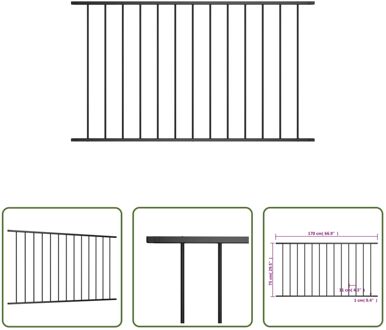 vidaXL Schuttingpaneel XYZ - Hekpanelen - 170 x 75 cm - Zwart