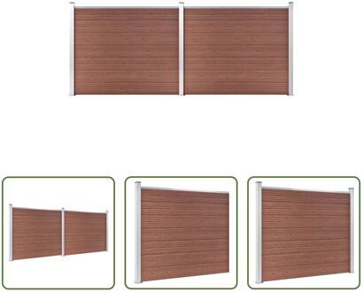 vidaXL Schuttingpanelen - Hout-Kunststof-Composiet - 353 x 146 cm - Bruin