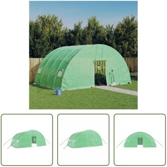 vidaXL Serre Broeikas - 6 x 4 x 2.85 m - PE groen - Stalen frame