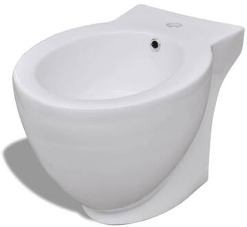 vidaXL Staand bidet rond keramiek wit