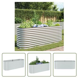 vidaXL Stalen Tuinbak - Gegalvaniseerd - 240 x 80 x 81 cm - Zilver Zilverkleurig