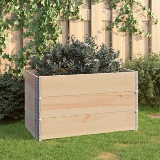 vidaXL Stapelbare tuinbak - massief grenenhout - 50 x 100 x 19 cm - scharnierende metalen hoeken - 3 stuks Bruin