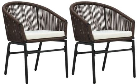 vidaXL stoelenset - minimalistisch - bruin - 58x58x78cm - weerbestendig