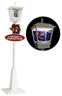 vidaXL Straatlantaarn met kerstman LED 180 cm Wit