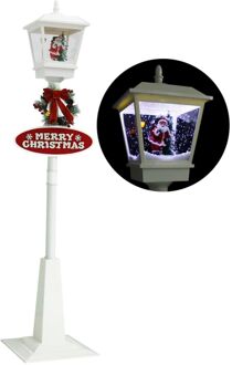 vidaXL Straatlantaarn met kerstman LED 180 cm Wit