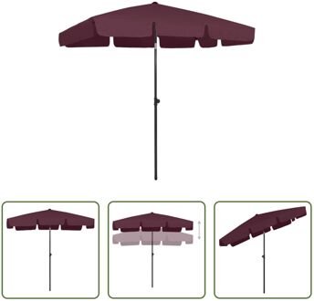 vidaXL Strandparasol - Bordeauxrood - 200x125 cm - UV-Bestendig - Polyester