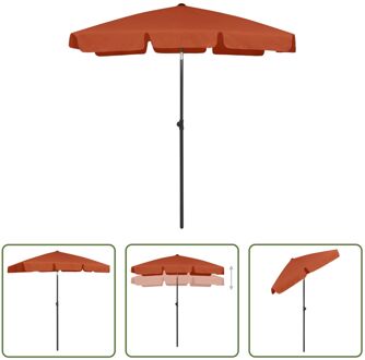 vidaXL Strandparasol - Terracotta - 180x120 cm - UV-beschermend en stabiel Bruin