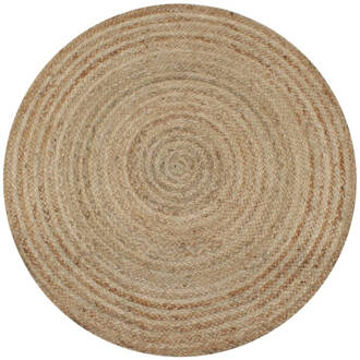 vidaXL Tapijt rond 150 cm gevlochten jute Beige