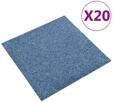 vidaXL Tapijttegels 20 st 5 m² 50x50 cm blauw Multikleur