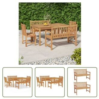 vidaXL Teakhouten Tuinset - Eethoek 150x90x77cm - Waterbestendig Bruin