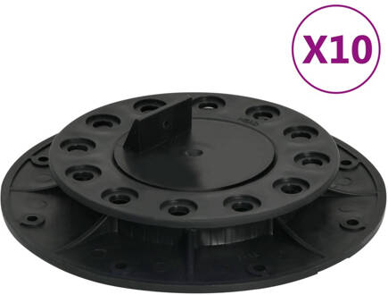 vidaXL Terrasdragers verstelbaar 10 st 20-30 mm Zwart