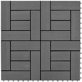 vidaXL Terrastegels 11 stuks 30 x 30 cm WPC 1 m2 (grijs)