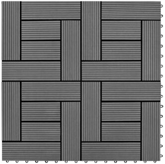 vidaXL Terrastegels 11 stuks 30 x 30 cm WPC 1 m2 (grijs)