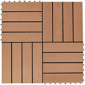 vidaXL Terrastegels 30x30 cm 1 m² HKC teakkleur 11 st Bruin