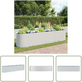 vidaXL tuinbak gegalvaniseerd 400x80x81 cm - zilver Zilverkleurig