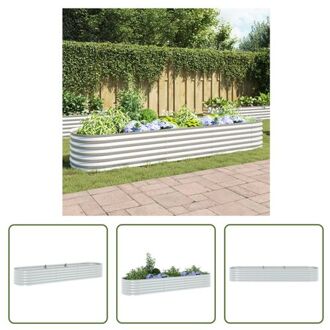 vidaXL Tuinbak - Gegalvaniseerd staal - 320 x 80 x 44 cm - Zilverkleurig