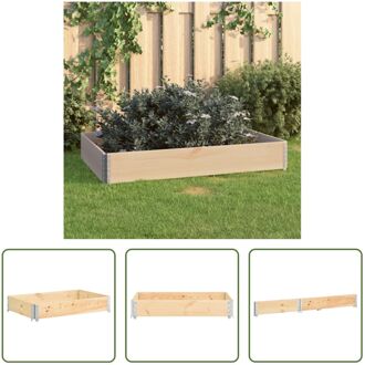 vidaXL Tuinbak Grenenhout - Stapelbaar - 80 x 120 x 19 cm - Gegalvaniseerde Hoeken Bruin