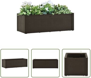 vidaXL Tuinbak Rattan-look 100x43x33 cm - 90L - Mokka - PP Grijs