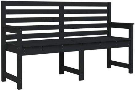 vidaXL Tuinbank 159,5x48x91,5 cm massief grenenhout zwart