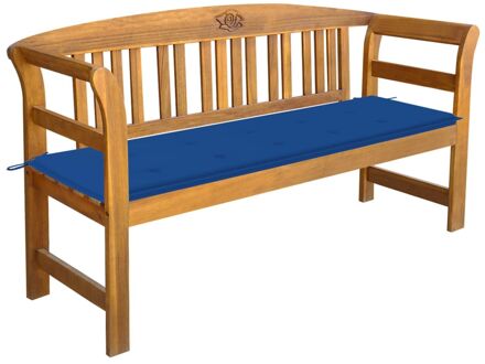 vidaXL Tuinbank met kussen 157 cm massief acaciahout Blauw