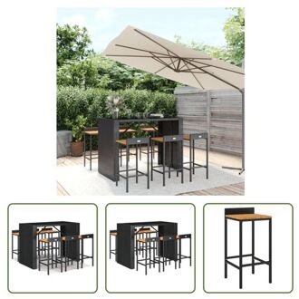 vidaXL Tuinbarset - Tuinmeubelen - Afmetingen- 145 x 80 x 110 cm - Ken- Weerbestendig PE-rattan Zwart