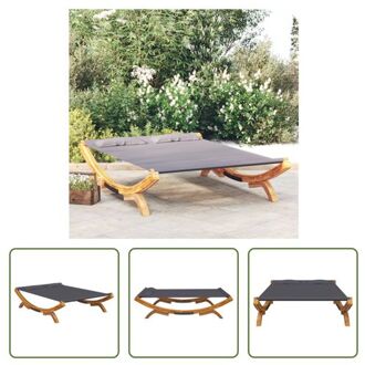 vidaXL Tuinbed - Massief gebogen hout - 165x188.5x46 cm - Antraciet Grijs