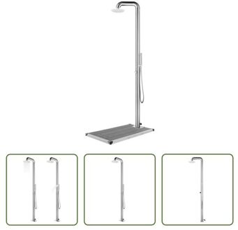 vidaXL Tuindouche - RVS - Grijs - 230 cm - 25 cm hoofddouche - 1.5 m handdouche - HKC basis