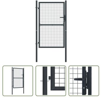 vidaXL Tuinhek - Gegalvaniseerd Staal - Hoge stabiliteit - Roestbestendig - 100x250 cm (BxH) - 85.5x200 cm