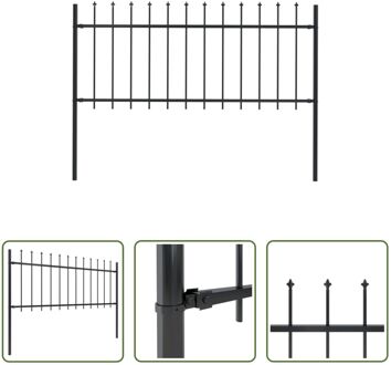 vidaXL Tuinhek - Stalen omheining - 170 x 130 cm - Zwart