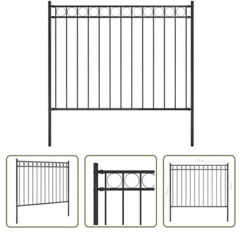 vidaXL Tuinhek - Stalen Omheining - 170x170cm - Cirkel Bovenkant - Zwart
