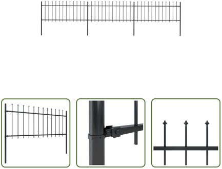 vidaXL Tuinhek zwart 510 x 130 cm (L x H) - 3 schuttingpanelen en 4 palen