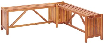 vidaXL Tuinhoekbank met plantenbak 117x117x40 cm massief acaciahout Bruin