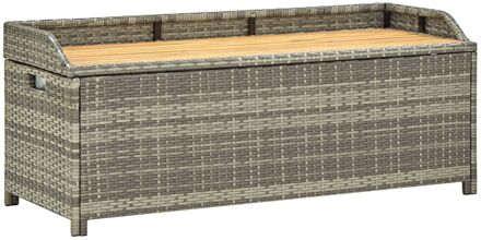 vidaXL Tuinopbergbank 120 cm poly rattan grijs