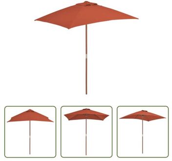 vidaXL Tuinparasol - 150x200x235 cm - Terracotta - Met ventilatiegat Bruin