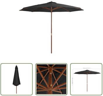 vidaXL Tuinparasol - 350 x 256 cm - Antraciet - UV-beschermend polyester Grijs