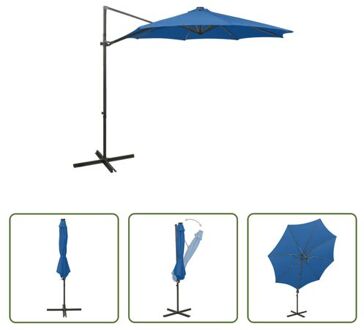 vidaXL Tuinparasol Azuurblauw 300 x 255 cm - LED-verlichting